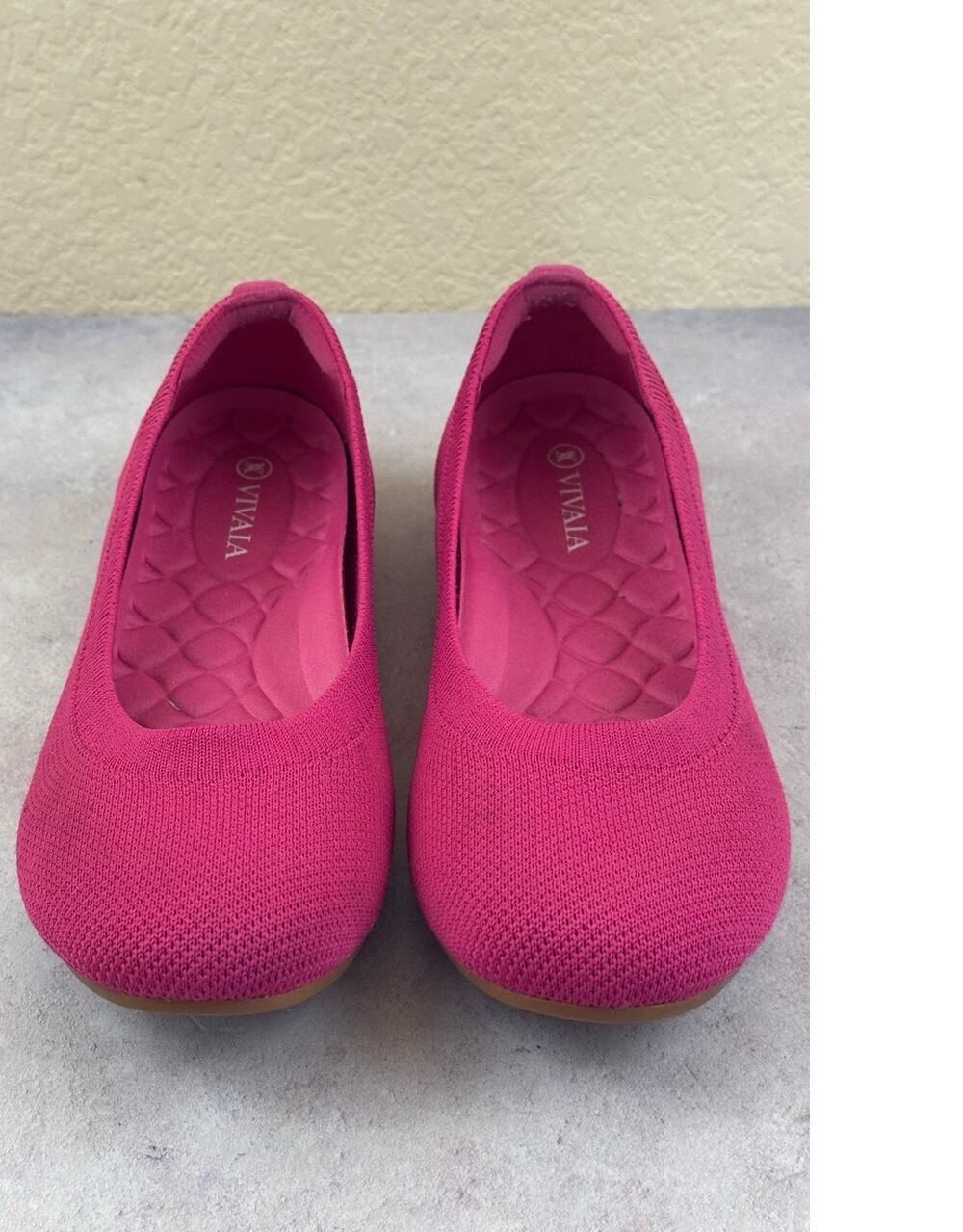 Vivaia Claire Ballet Flat Shoes Women's Eur 40 US 10 Pink Knit Comfort Loafers